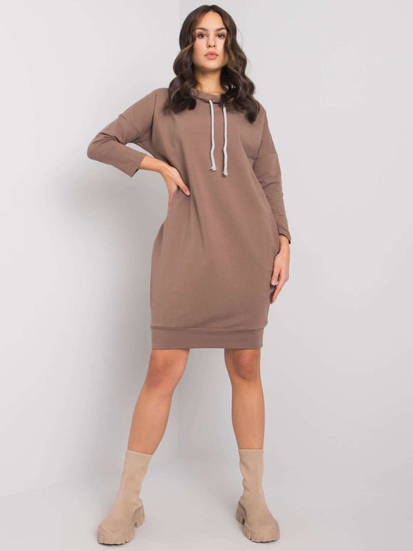 Fashionhunters Brown cotton dress by Paulie