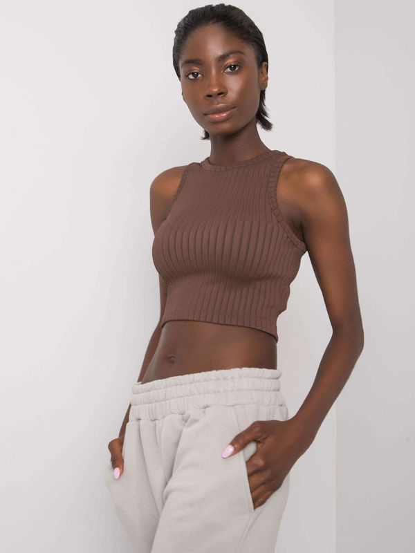 Fashionhunters Brown crop top Joie RUE PARIS