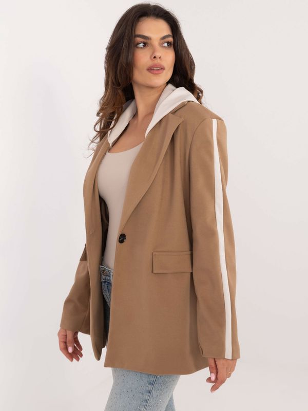 Fashionhunters Brown jacket with detachable hood