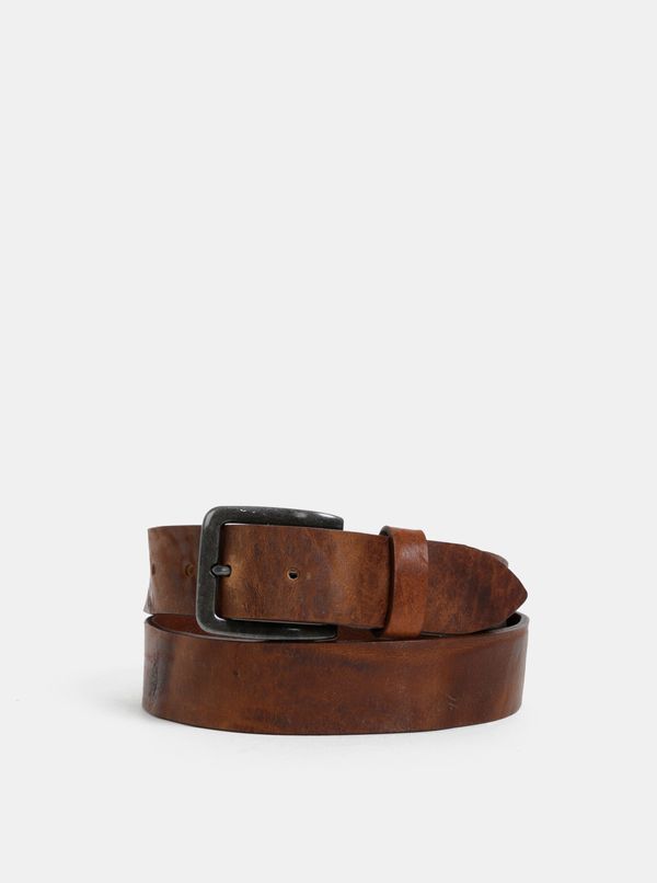 Jack & Jones Brown Leather Belt Jack & Jones Victor