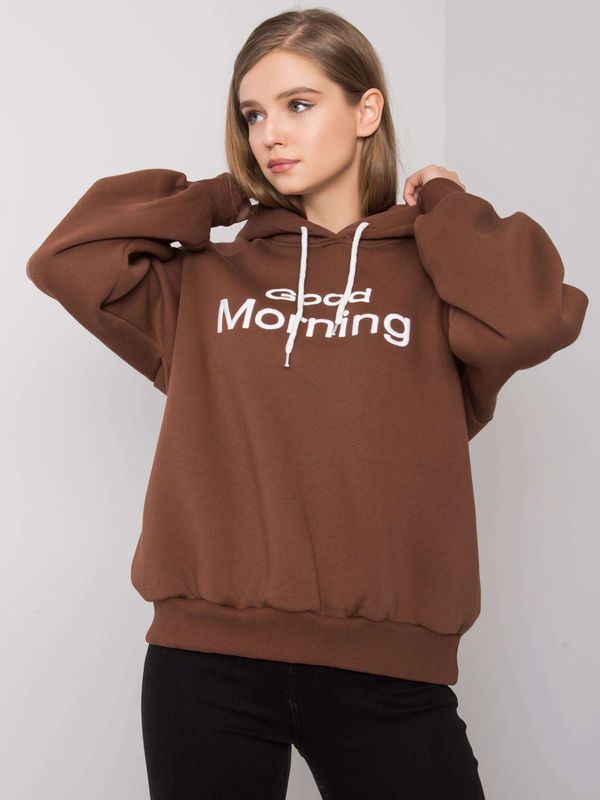 Fashionhunters Brown padded sweatshirt