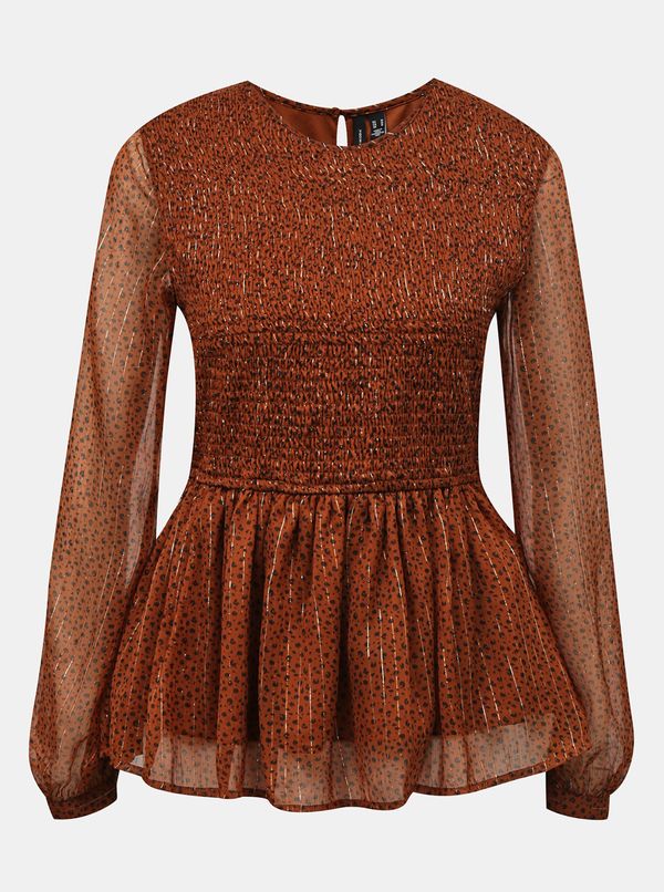Vero Moda Brown patterned blouse VERO MODA-Lola - Women