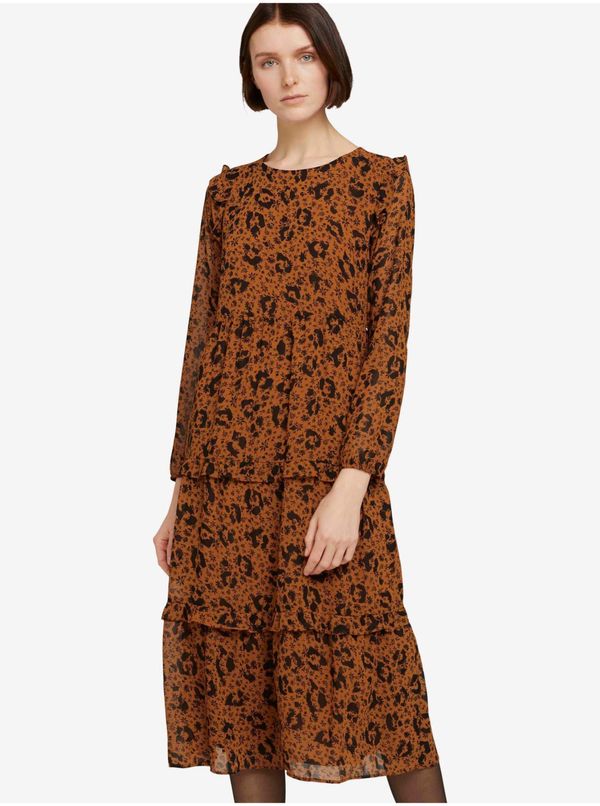 Tom Tailor Brown patterned midishats Tom Tailor - Women