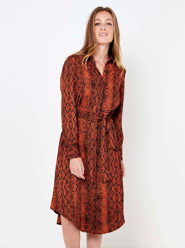 CAMAIEU Brown patterned shirt dress CAMAIEU - Women