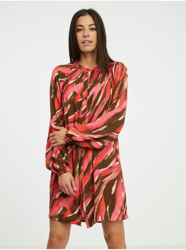Fransa Brown-red women's patterned dress Fransa - Women's