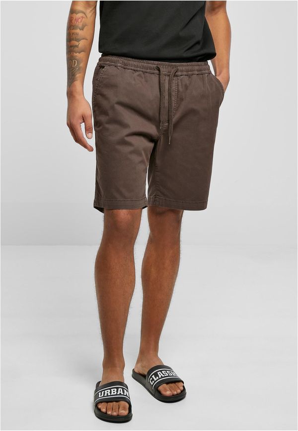 UC Men Brown Stretch Twill Joggshorts