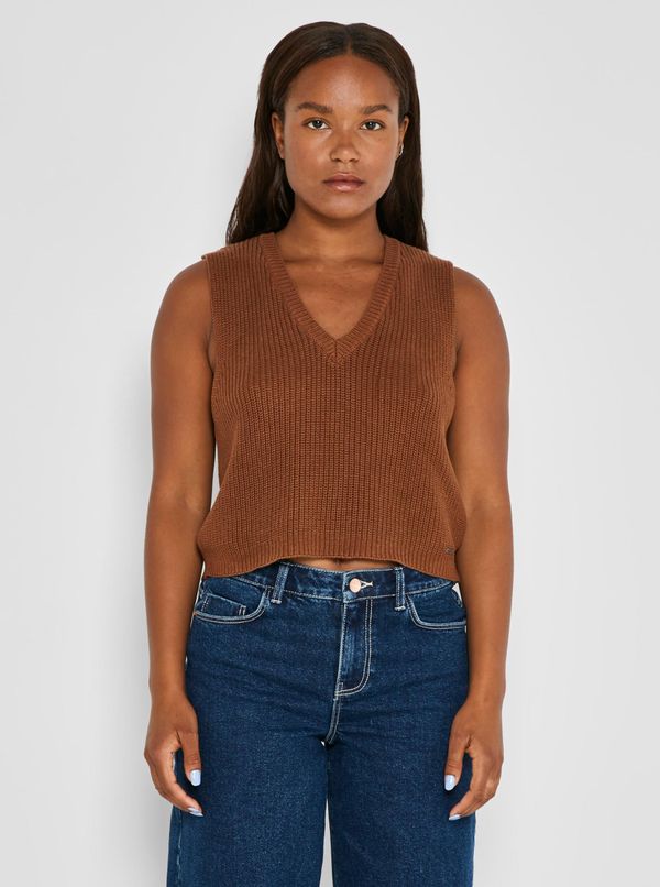 Noisy May Brown sweater vest Noisy May Rossita - Women