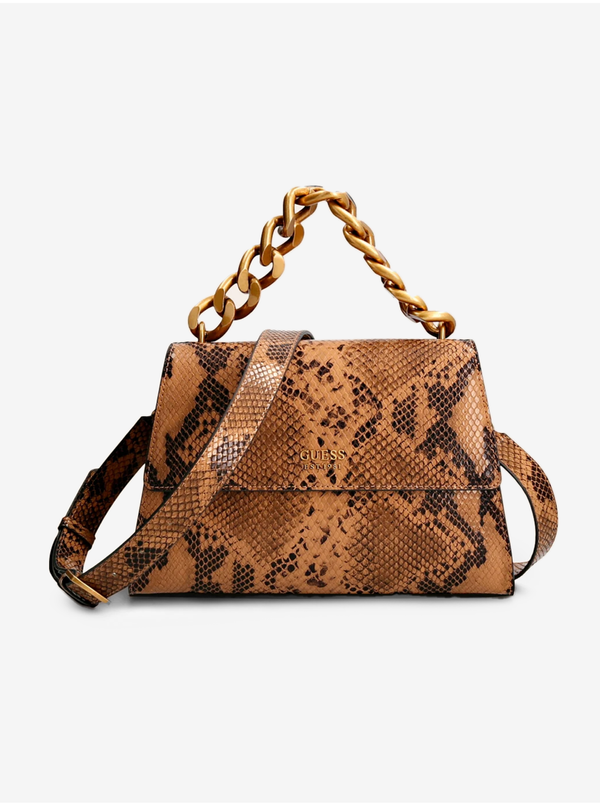 Guess Brown Women Patterned Small Crossbody Handbag Guess Tullia - Women