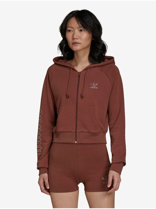 Adidas Brown Womens Cropped Hoodie adidas Originals Cropped Trac - Women