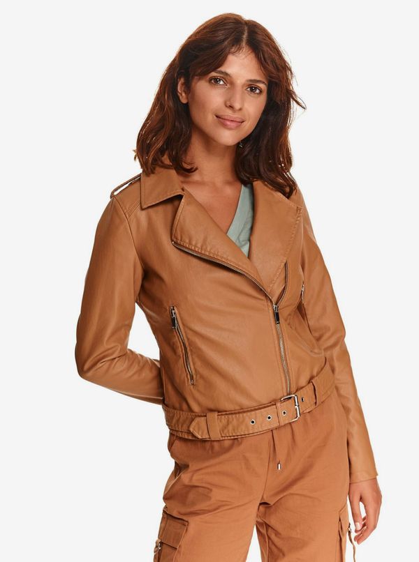 Top Secret Brown Women's Leatherette Jacket TOP SECRET - Women