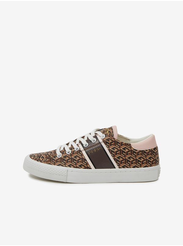 Guess Brown Womens Patterned Sneakers Guess Ester - Women