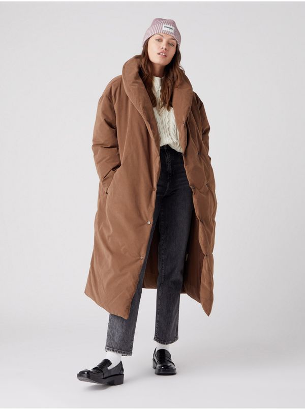 Wrangler Brown women's winter coat with collar Wrangler - Women
