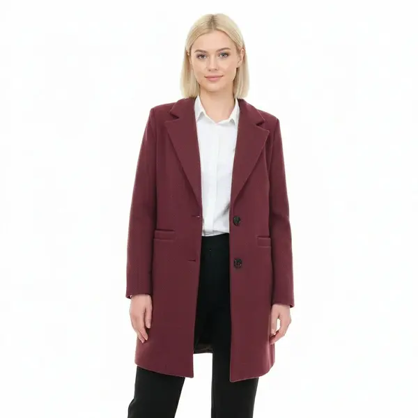 Yups Burgundy Classic Striped Yups Coat