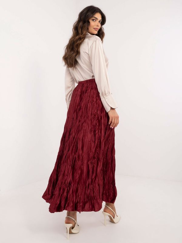 Fashionhunters Burgundy flared skirt