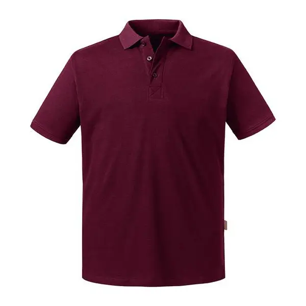 RUSSELL Burgundy Men's Polo Shirt Pure Organic Russell