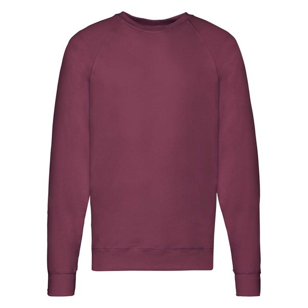 Fruit of the Loom Burgundy men's sweatshirt Lightweight Raglan Sweat Fruit of the Loom