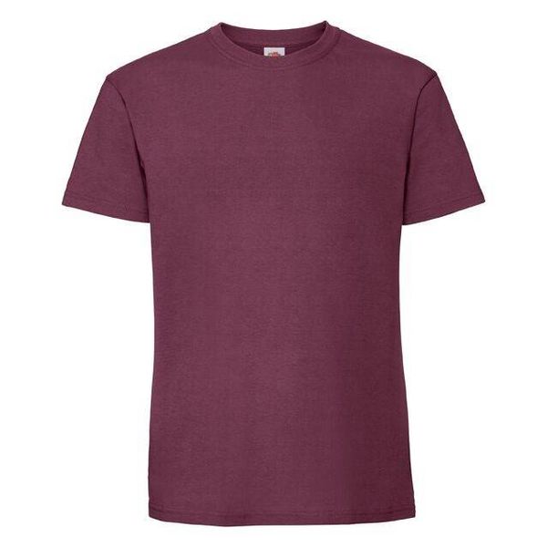 Fruit of the Loom Burgundy Men's T-shirt Iconic 195 Ringspun Premium Fruit of the Loom