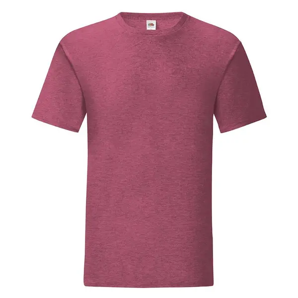 Fruit of the Loom Burgundy men's t-shirt in combed cotton Iconic with sleeve Fruit of the Loom