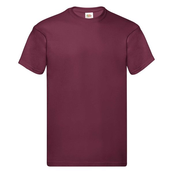 Fruit of the Loom Burgundy Men's T-shirt Original Fruit of the Loom