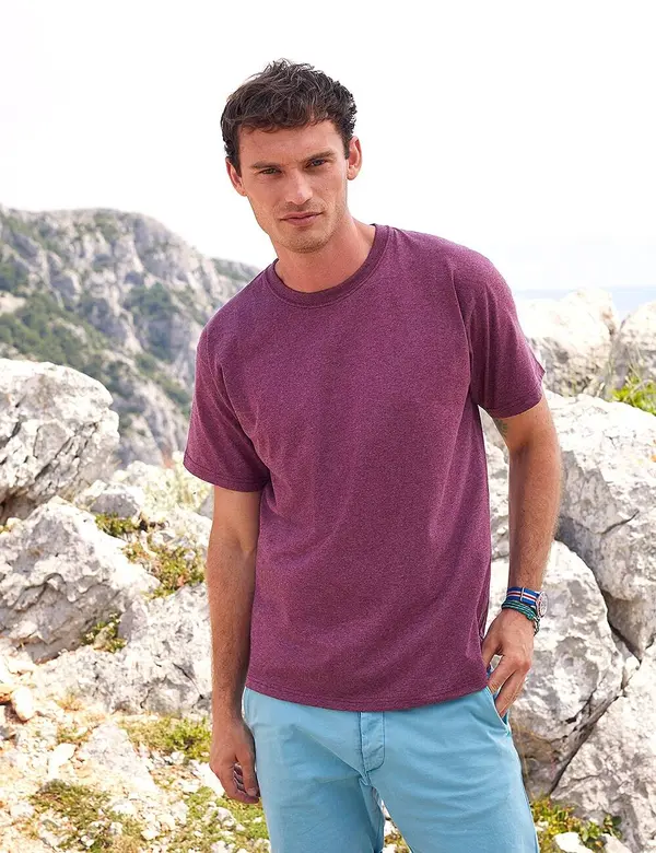 Fruit of the Loom Burgundy Men's T-shirt Valueweight Fruit of the Loom