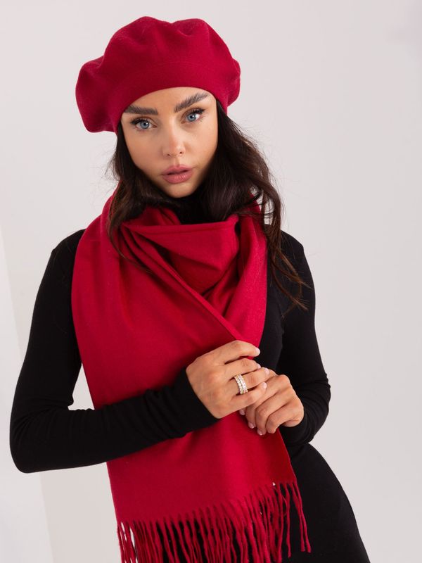 Fashionhunters Burgundy monochrome women's beret