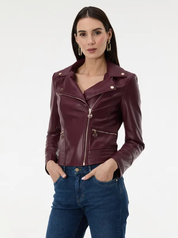 Orsay Burgundy women's faux leather jacket ORSAY - Women's