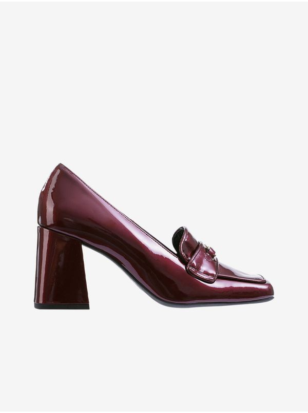 Högl Burgundy women's leather patent leather pumps with heels Högl Julie - Women