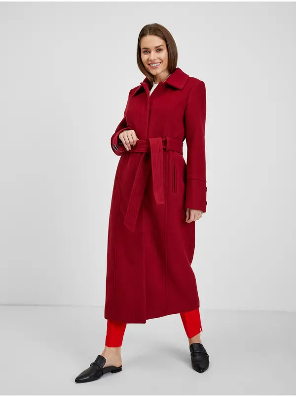 Orsay Burgundy women's winter coat with wool ORSAY - Ladies