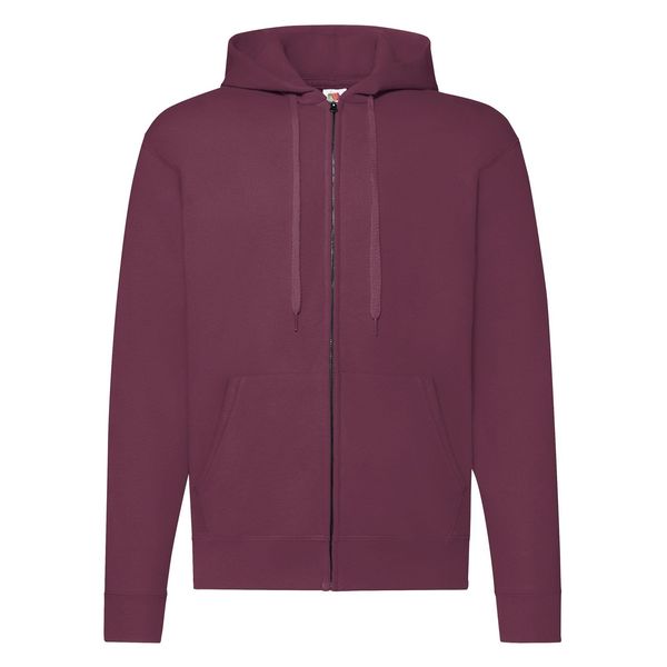 Fruit of the Loom Burgundy Zippered Hoodie Classic Fruit of the Loom