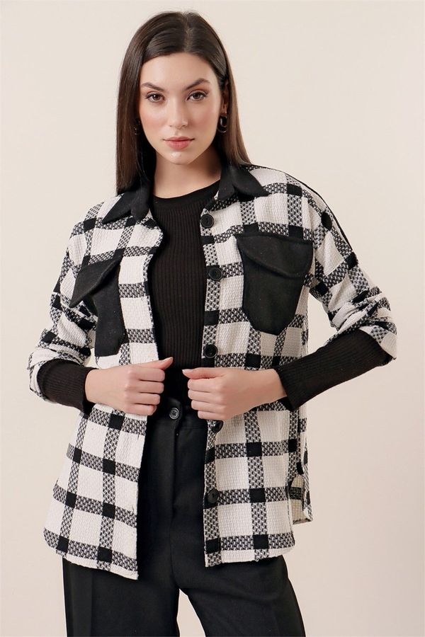 By Saygı By Saygı Plaid Şanel Shirt Black With Collar And Pocket Garnish