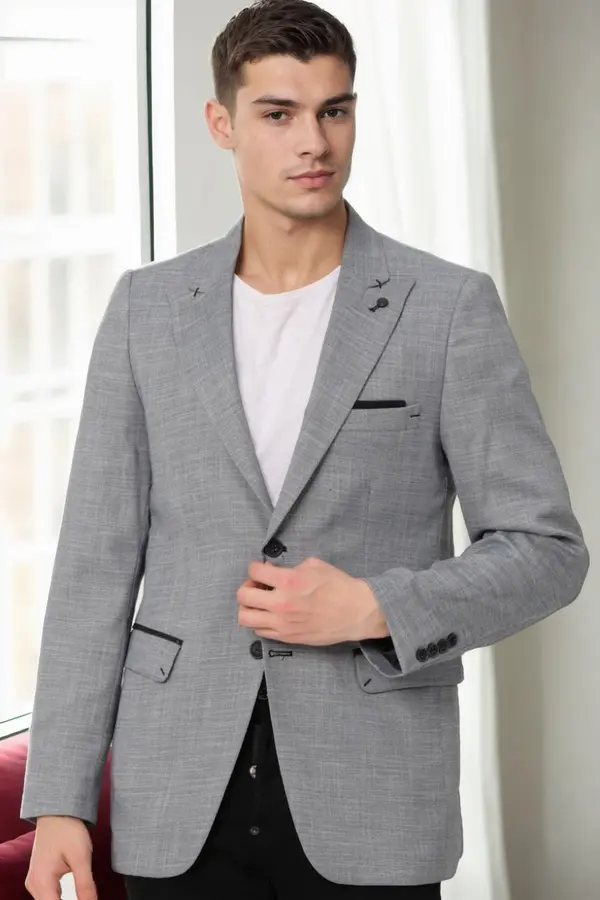dewberry C8058 DEWBERRY MEN'S JACKET-GREY