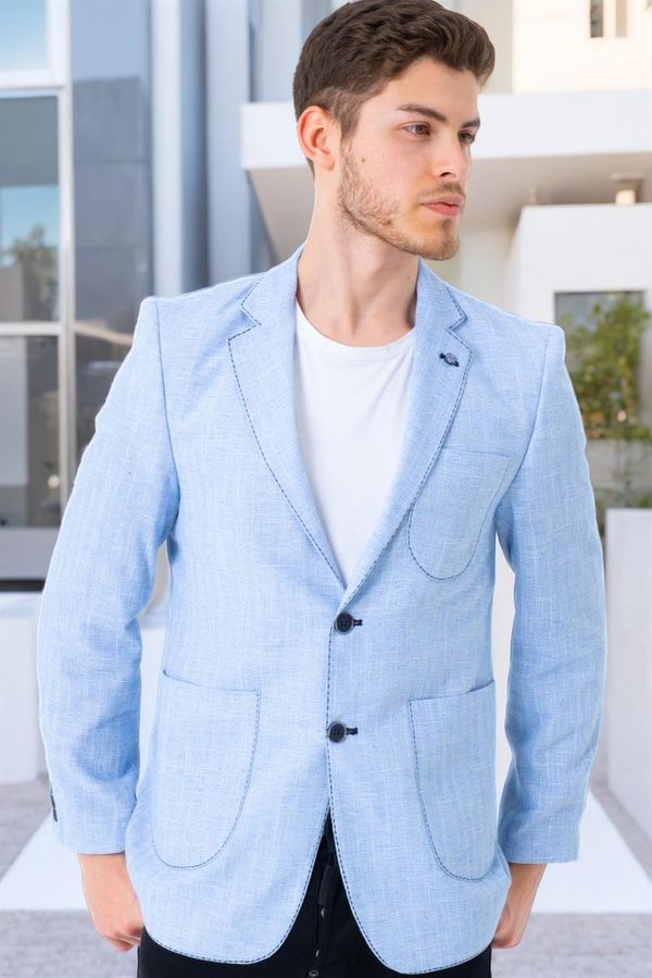 dewberry C9059 DEWBERRY MEN'S JACKET-LIGHT BLUE