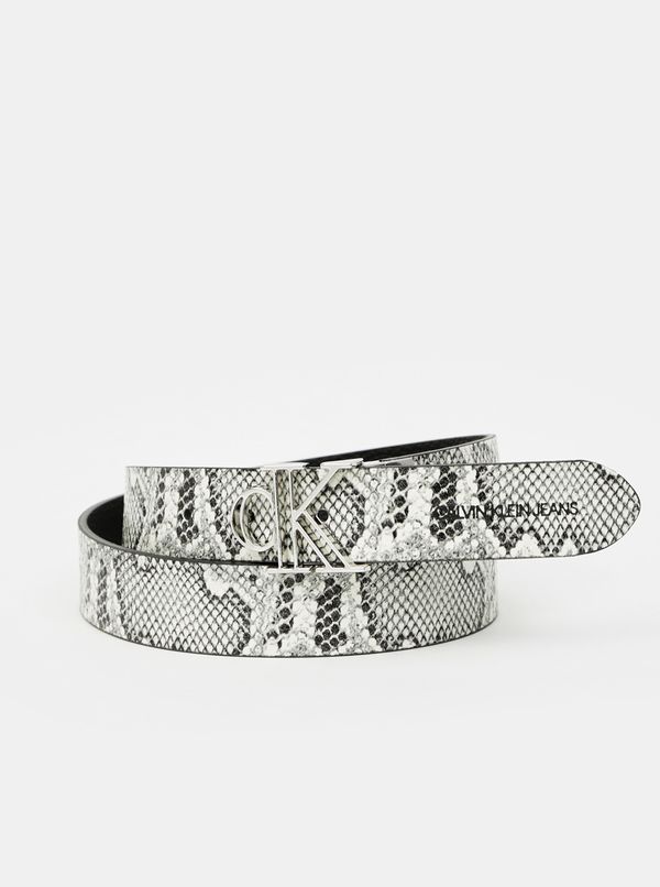 Calvin Klein Calvin Klein Jeans Black-Grey Women's Patterned Reversible Strap - Womens