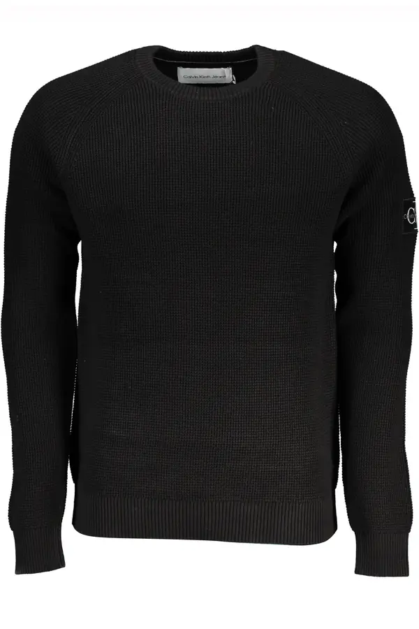 Calvin Klein Calvin Klein Men's Regular Fit Cotton Crew Neck Long Sleeve Black Sweater