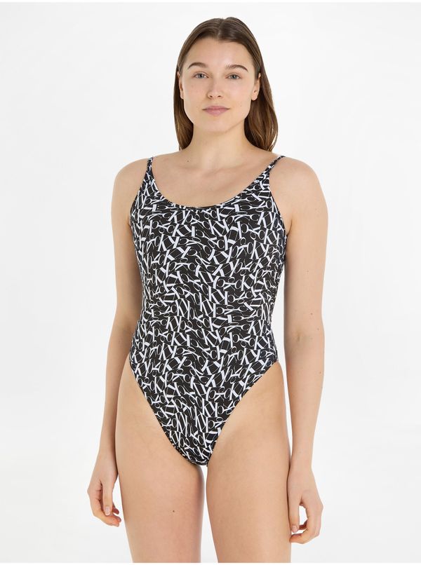 Calvin Klein Calvin Klein Underwear Black Women's One-Piece Patterned Swimsuit - Women