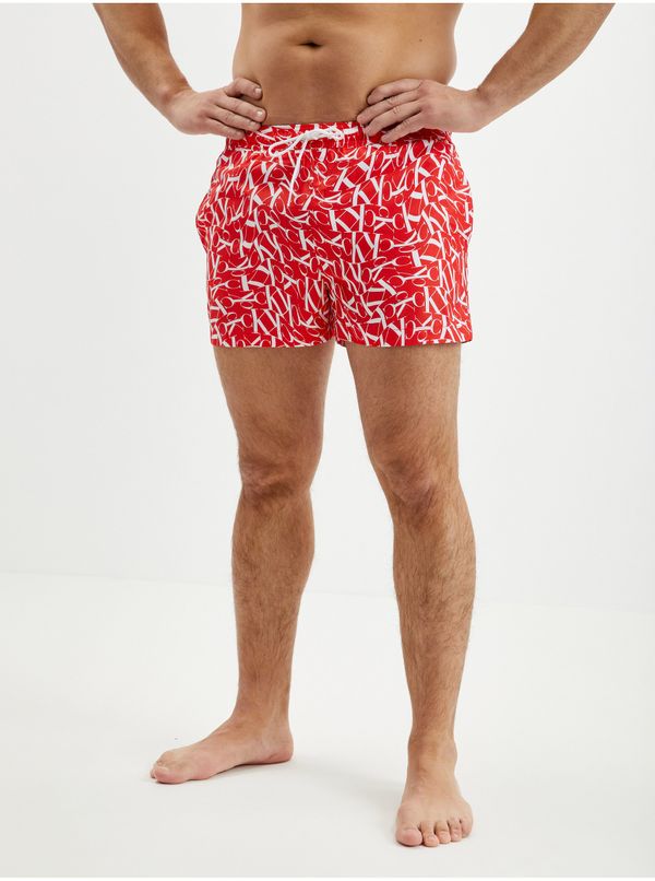 Calvin Klein Calvin Klein Underwear Red Men's Patterned Swimsuit