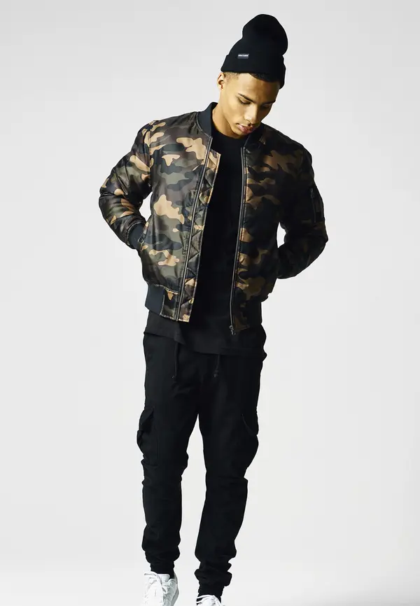 Urban Classics Camo Basic Bomber Jacket wooden camouflage