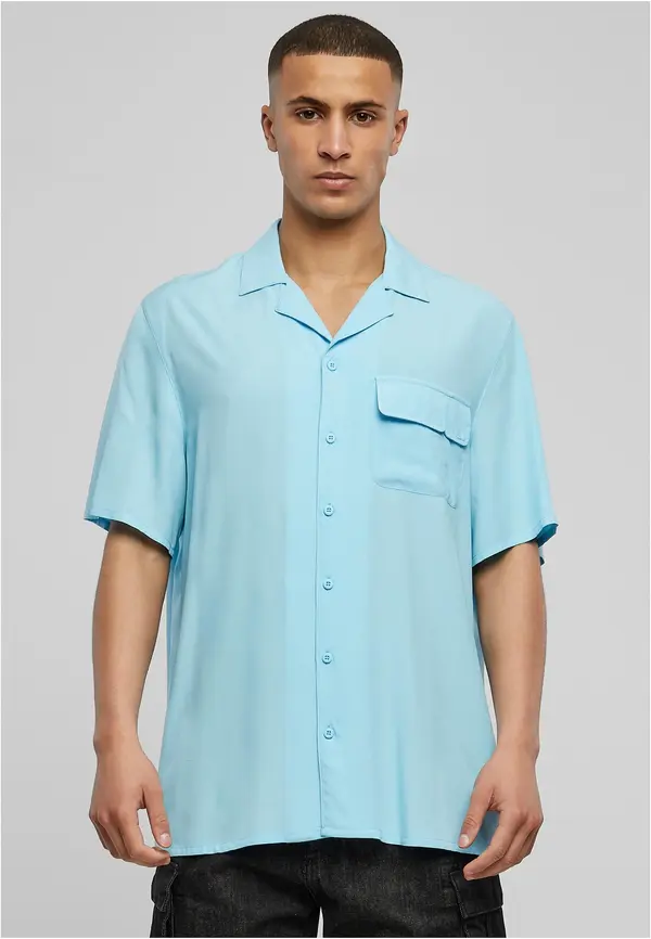 Urban Classics Camp Balticblue Viscose Shirt