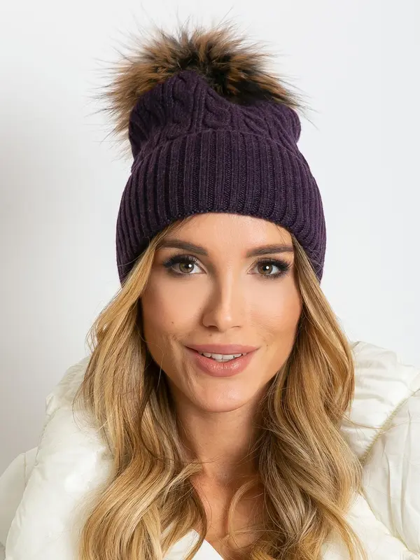 Wool Fashion Italia Cap-AT-CZ-173501.44-Dark Purple