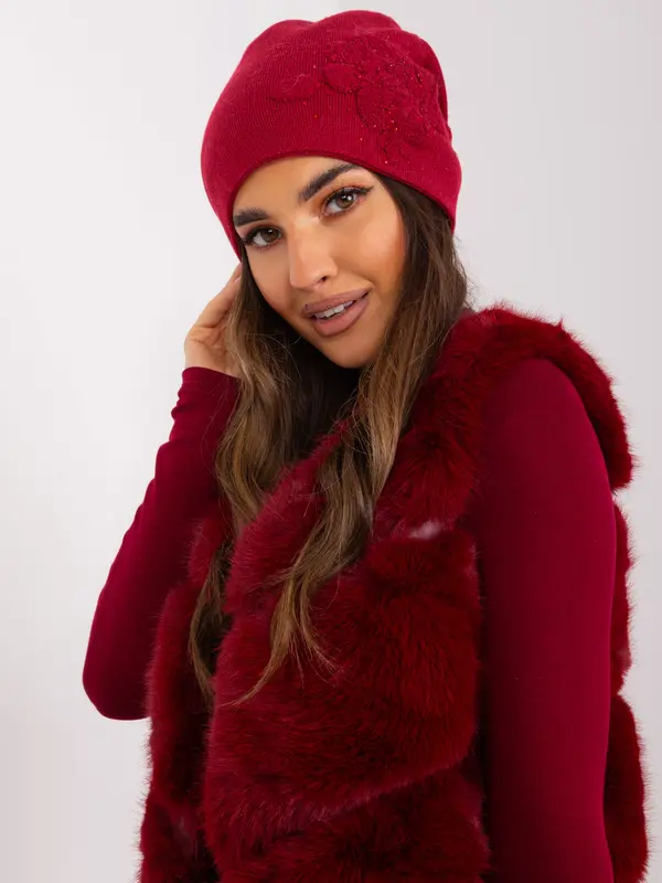 Wool Fashion Italia Cap-AT-CZ-23250.36P-burgundy