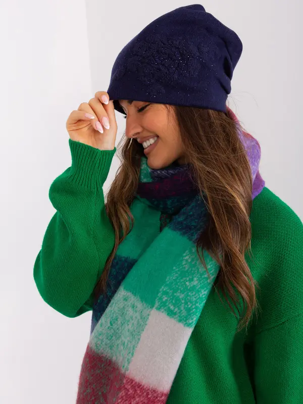 Wool Fashion Italia Cap-AT-CZ-23250.36P-navy blue