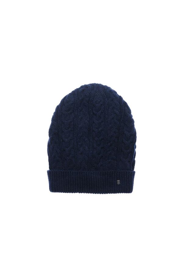 Tommy Hilfiger Cap - Tommy Hilfiger LUCA CABLE SLOUCHY BEANIE blue