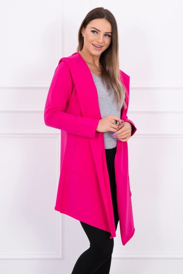 Kesi Cape with loose hood in fuchsia color