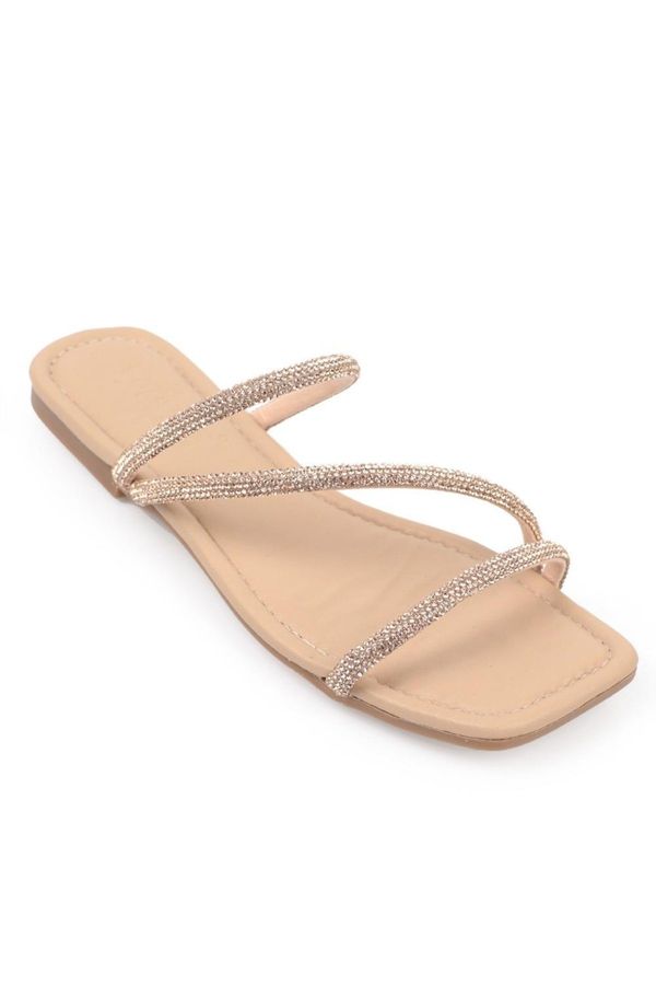 Capone Outfitters Capone Outfitters 3-Stripes with Capone Stones, Flat Heel, Quilted Women's Slippers