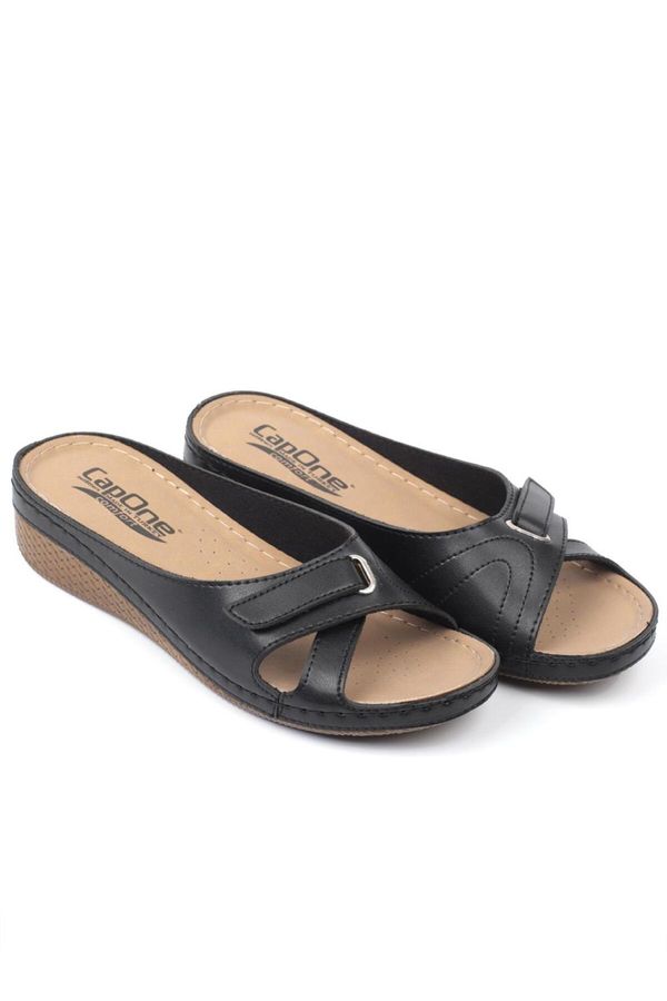 Capone Outfitters Capone Outfitters Capone Z0777 Black Women's Comfort Anatomic Slippers