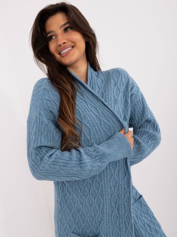 Wool Fashion Italia Cardigan-AT-SW-2366.61-Blue