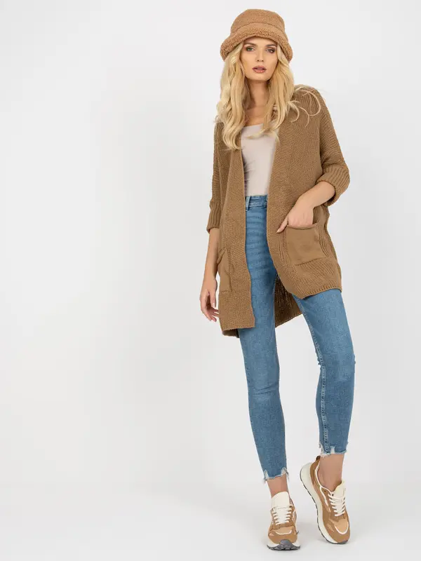 RUE PARIS Cardigan-LO-SW-LK-3002.98P-dark beige