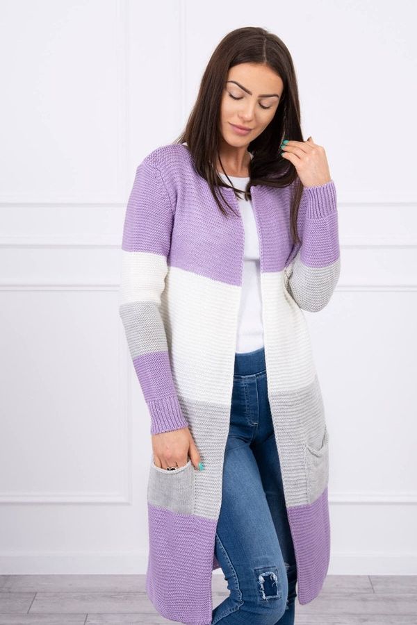 Kesi Cardigan sweater on straps purple+ecru