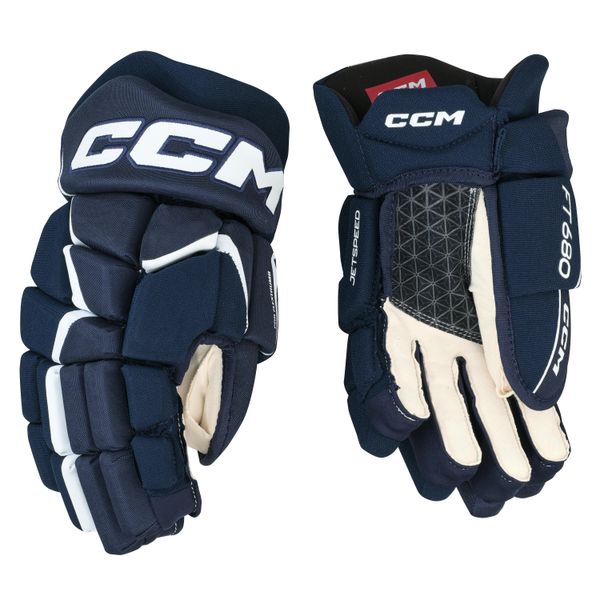 CCM CCM JetSpeed FT680 Navy/White Junior Hockey Gloves 11 Inch