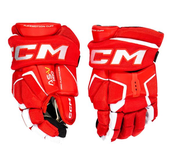 CCM CCM Tacks AS-V PRO red/white Junior hockey gloves 12 inches